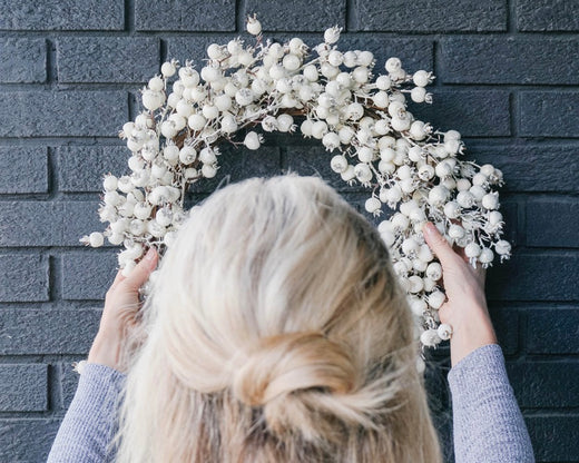 How to hang a holiday wreath on brick without drilling holes